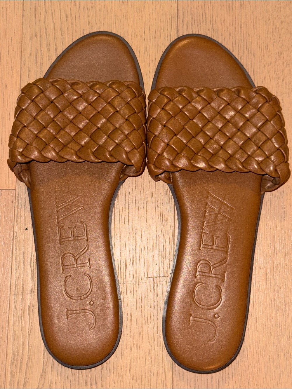 J. Crew Brown Braided Slide Sandals 8.5